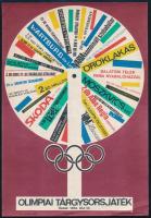 1964 Olimpiai tárgysorsjáték kisplakát 17x24 cm