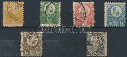 1871 Réznyomat sor (min. 35.000) (2kr, 5kr, 15kr foghibák / perforation faults)