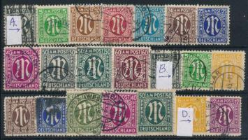 Angol-amerikai zóna 21 klf bélyeg (Mi EUR 273.-)