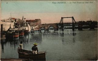 1907 Bizerte, Vieux Bizerte. Le Pont Tounis au vieux Port / bridge, port, steamship, boat (EK)