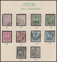 1874-1913 Magyar gyűjteményrész 11 db albumlapon, összesen 183 bélyeg (min. 200.000)