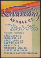 ca 1960 Szivárvány áruház villamosplakát, sarkaiban kissé sérült, 17x24 cm