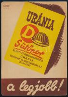 ca 1940 Uránia sütőpor villamosplakát, lapszéli apró szakadásokkal, sarkaiban apró sérülésekkel, 17x24 cm