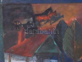 Ezüst György (1935-2017): Kis tanya. Vegyes technika, farost. Jelezve jobbra lent. Hátoldalán Képcsa...