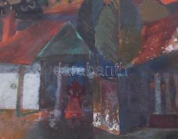 Ezüst György (1935-2017): Kis tanya. Vegyes technika, farost. Jelezve jobbra lent. Hátoldalán Képcsa...