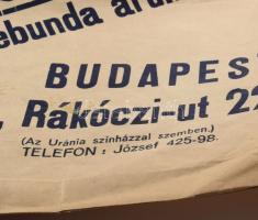 cca 1930 Molnár Gyula női felöltő és szőrmebunda áruháza reklám papírszatyor, 44x61 cm