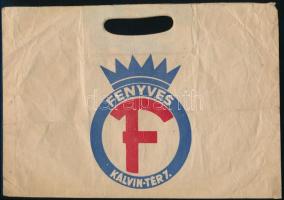 cca 1930-1940 Fenyves Áruház (Bp., Kálvin tér 7.) reklám papírszatyor, 20x28,5 cm