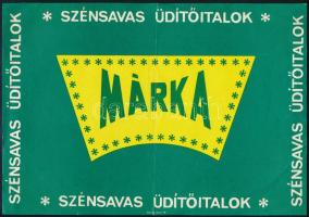 ca 1970 Márka üdítő kisplakát, hajtásnyommal, apró lapszéli szakadással, 29x20 cm