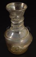 Palack. Száldíszítéses hutaüveg, cca 18-19. sz., hibátlan, m: 14 cm