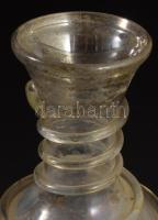 Palack. Száldíszítéses hutaüveg, cca 18-19. sz., hibátlan, m: 14 cm