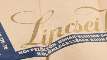 cca 1930 Lipcsei Vilmos női felöltők, ruhák, blousok, pongyola különlegességek áruháza reklám papírs...