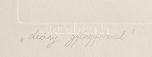 Párkányi Raab Péter (1967-): Leány gyöngysorral. Cinkográfia, papír, jelzett, számozott: 100/21, 30x...