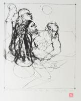 Véssey Gábor (1948-): No life (...) /I, 2000. Litográfia, papír, jelzett, 4/13 számozással, 33×27 cm