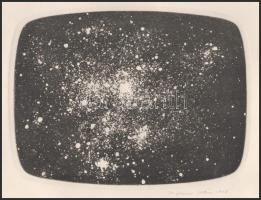 Zsigovics Iván (1958-): Kozmosz (cím nélkül), 1978. Rézkarc, papír, jelzett, 11,5x16 cm