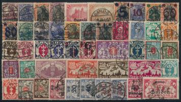 Danzig 1920-1923 48 klf bélyeg, komplett kiadások is (Mi EUR 586.-)