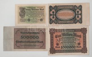 Német Birodalom / Weimari Köztársaság / Berlin 1923. 1.000.000M + 2.000.000M + 5.000.000M + 20.000.000M T:F-VG  German Empire / Weimar Republic / Berlin 1923. 1.000.000 Mark + 2.000.000 Mark + 5.000.000 Mark + 20.000.000 Mark C:F-VG