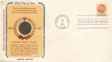 Amerikai Egyesült Államok 1900. 1c bronz felbélyegzett borítékon, alkalmi bélyegzéssel T:F USA 1900. 1 Cent bronze in envelope with stamp C:F