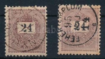 1889 Feketeszámú 24kr hiányos értékszámmal + támpéldány