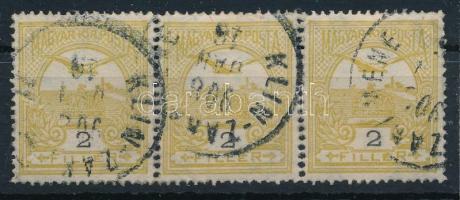 1908 Turul 2f 3-as csík "KLIN-ZAKAMENE" bélyegzéssel