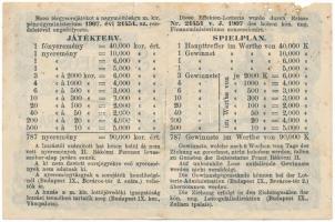 1908. "II. Rákóczi Ferenc Lovasszobrára rendezendő tárgysorsjáték" sorsjegye 1K értékben T...