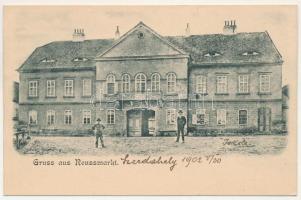 1902 Szerdahely, Miercurea Sibiului, Mercurea, Merkurea, Mercuria, Reussmarkt; Iskola / school (EK)