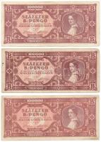 1946. 100.000BP (3x) T:F szép papír -VG Adamo P36