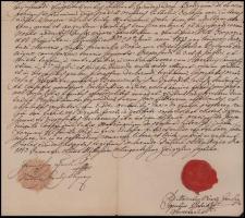 1837 Farkas Ferenc (1786-1864) székesfehérvári kanonok (1838-tól nagyprépost) autográf aláírásával e...