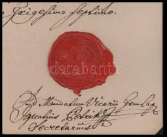 1837 Farkas Ferenc (1786-1864) székesfehérvári kanonok (1838-tól nagyprépost) autográf aláírásával e...