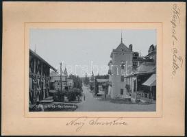 cca 1900 Új-Tátrafüred (Nový Smokovec/Neu-Schmecks) részletének fotója, fotó kartonon, feliratozva, 6x9 cm