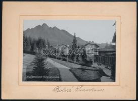 cca 1900-1910 Alsó-Tátrafüred (Dolný Smokovec/Bad-Schmecks/Unter-Schmecks) részletének fotója, fotó kartonon, feliratozva, 6x9 cm