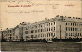 1911 Nagyszeben, Hermannstadt, Sibiu; Cs. és kir. hadapródiskola, főépület / Kadettenschule / K.u.K. military cadet school, main building (fl)