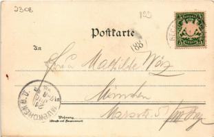 1898 Regensburg, dom. Art Nouveau, floral, litho