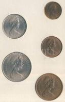 Nagy-Britannia 1971. 1/2p-10P 5klf db "Britannia első decimál érméi" szettben T:1 Tanúsítv...