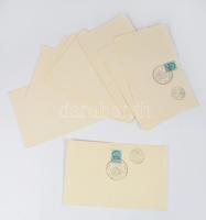 1940 Erdély, 11 db "Visszatért" bélyegzés különböző városokból (Bánffyhunyad, Beszterce, Csíkszereda, Dés, Kézdivásárhely, Kolozsvár, Marosvásárhely, Nagyszalonta, Sepsiszentgyörgy, Szatmárnémeti, Zilah)