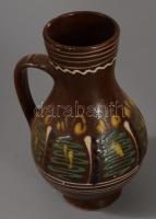 3 darab erdélyi bokály, közte Józsa János Korond, kopással, m: 22,5 cm