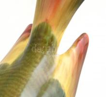 Herendi madár figura. Kézzel festett, jelzett, farka ragasztott. 8,5x11,5 cm