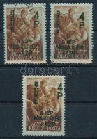 1945 Béke 2 db 4f/4P alul hiányos kék alapszínnyomat + támpéldány