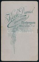 cca 1910 Katonaportré, vizitkártya Koch Dániel esztergomi műterméből, 10,5x6,5 cm (Ritka!)