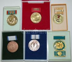 6db különféle kitüntetés az NSzK és az NDK időszakából eredeti dobozukban!