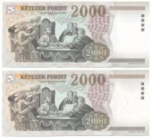 1998. 2000Ft (2x) sorszámkövetők "CB 6911815 - CB 6911816" T:UNC,AU
Adamo F56