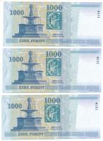 1998. 1000Ft (3x) sorszámkövetők "DE 1929661 - DE 1929663" T:UNC,AU
Adamo F55.4