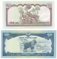 Nepál DN (2010-2015) 10R + 2012. 50R T:AU Nepal ND (2010-2015) 10 Rupees + 2012. 50 Rupees C:AU Krause P#61b, P#72