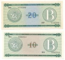 Kuba DN (1985.) 10P + 20P "B" deviza tanúsítvány T:UNC-AU
Cuba ND (1985.) 10 Pesos + 20 P...