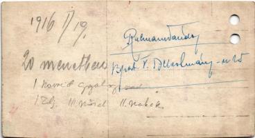 1916 Első világháború, osztrák-magyar katonák csoportképe, I. Honvéd Gyalogezred I. Zászlóalj, III. ...