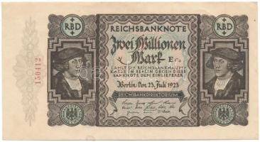 Német Birodalom / Weimari Köztársaság 1923. 2.000.000M T:F  German Empire / Weimar Republic 1923. 2.000.000 Mark C:F Krause P#89