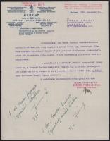 1936-1938 Szege Sándor (1883-1945) szobrász, éremművész hagyatékából 3 db neki címzett fejléces levél a Herendi Porcelángyártól, a cég számára tervezett figurákkal kapcsolatosan