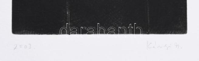 Károlyi Zsuzsanna (1954-): Párhuzamosok (cím nélkül). Rézkarc, papír, jelzett. 25,5x14,5 cm