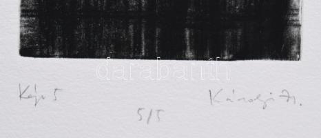 Károlyi Zsuzsanna (1954-): Kép 5. Rézkarc, papír, jelzett, 5/5 számozással. 19,5x9 cm