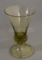 Römer pohár készlet. Anyagában színezett szakított üveg, 6 darab, hibátlan, m: 14 cm