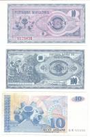 Észak Macedónia DN(1992) 10D + 100D + 1993. 10D T:AU-F North Macedonia ND(1992) 10 Denari + 100 Denari +1993. 10 Denari C:AU-F Krause P#1, P#4, P#9